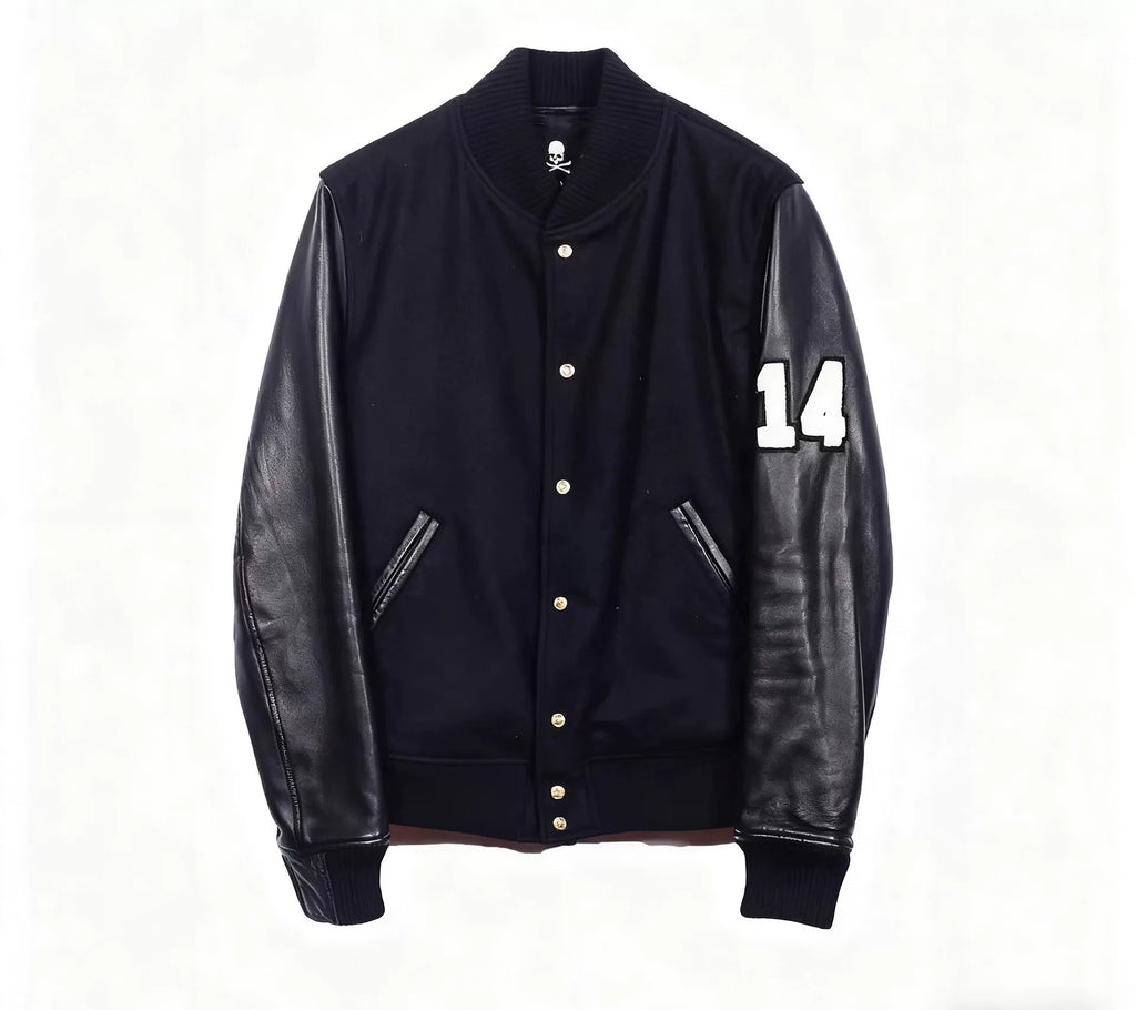 Mastermind Japan Varsity Mainline Reversible Cashmere White Skull Jacket