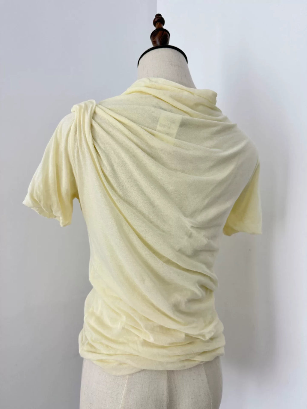 Yohji Yamamoto Pale Yellow Pleated Top - Devines