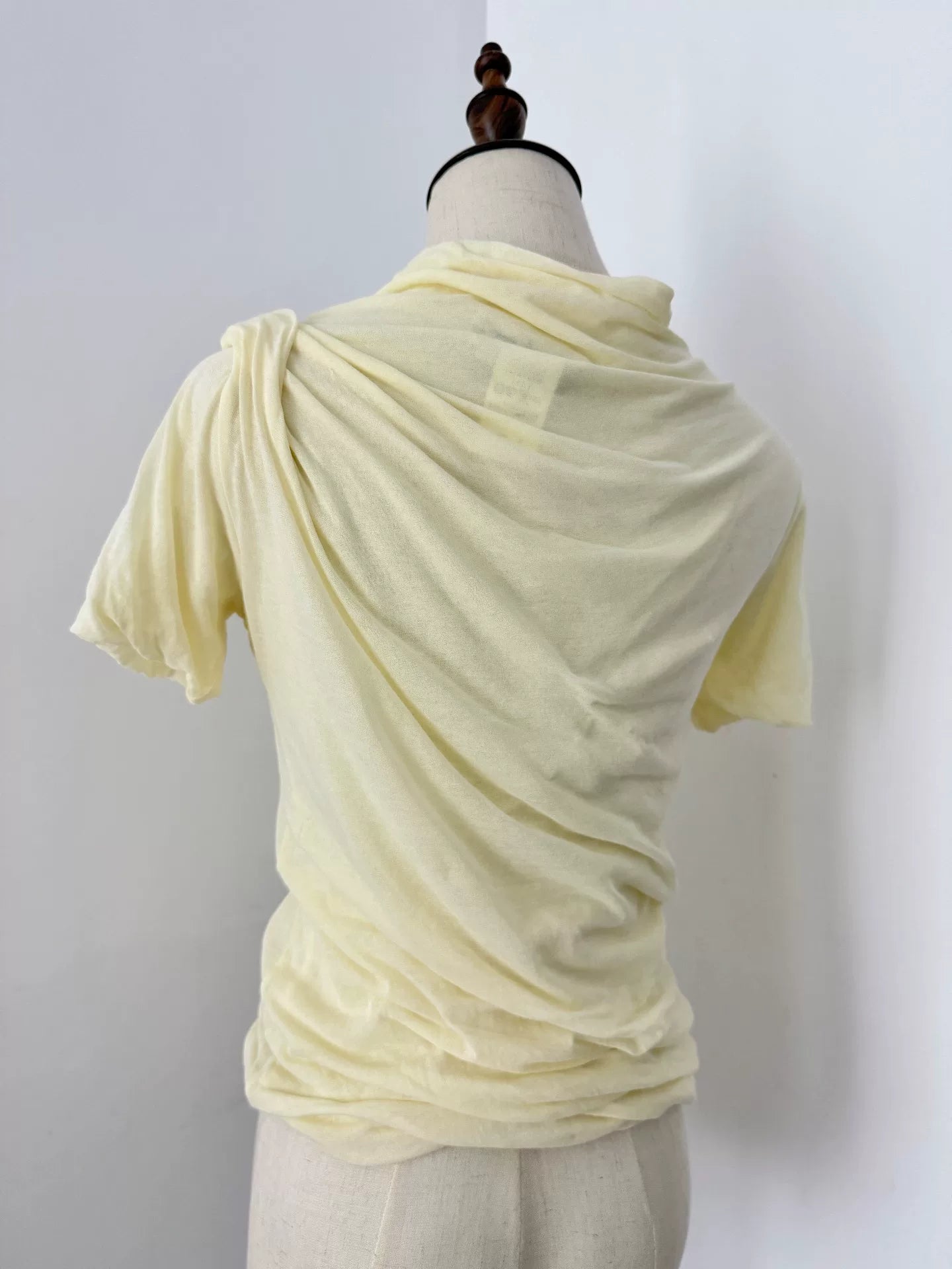 Yohji Yamamoto Pale Yellow Pleated Top - Devines