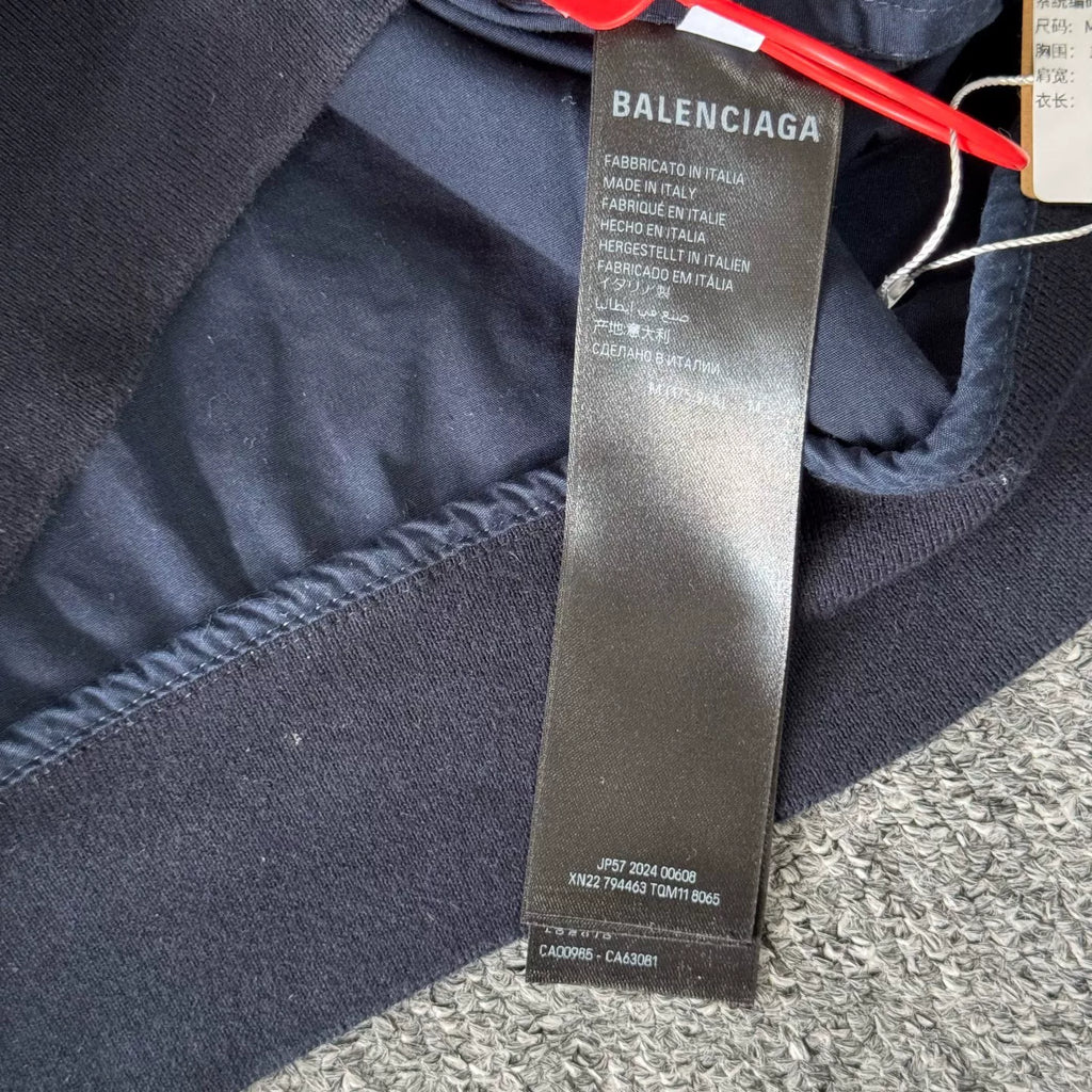 Balenciaga  Navy Washed Hooded Jacket
