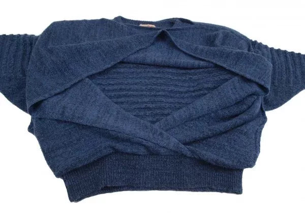 Issey Miyake Vintage Blue Faux Fur Pleated Top