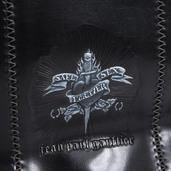 Jean Paul Gaultier Black Leather Dragon Sword Heart Crossbody Bag