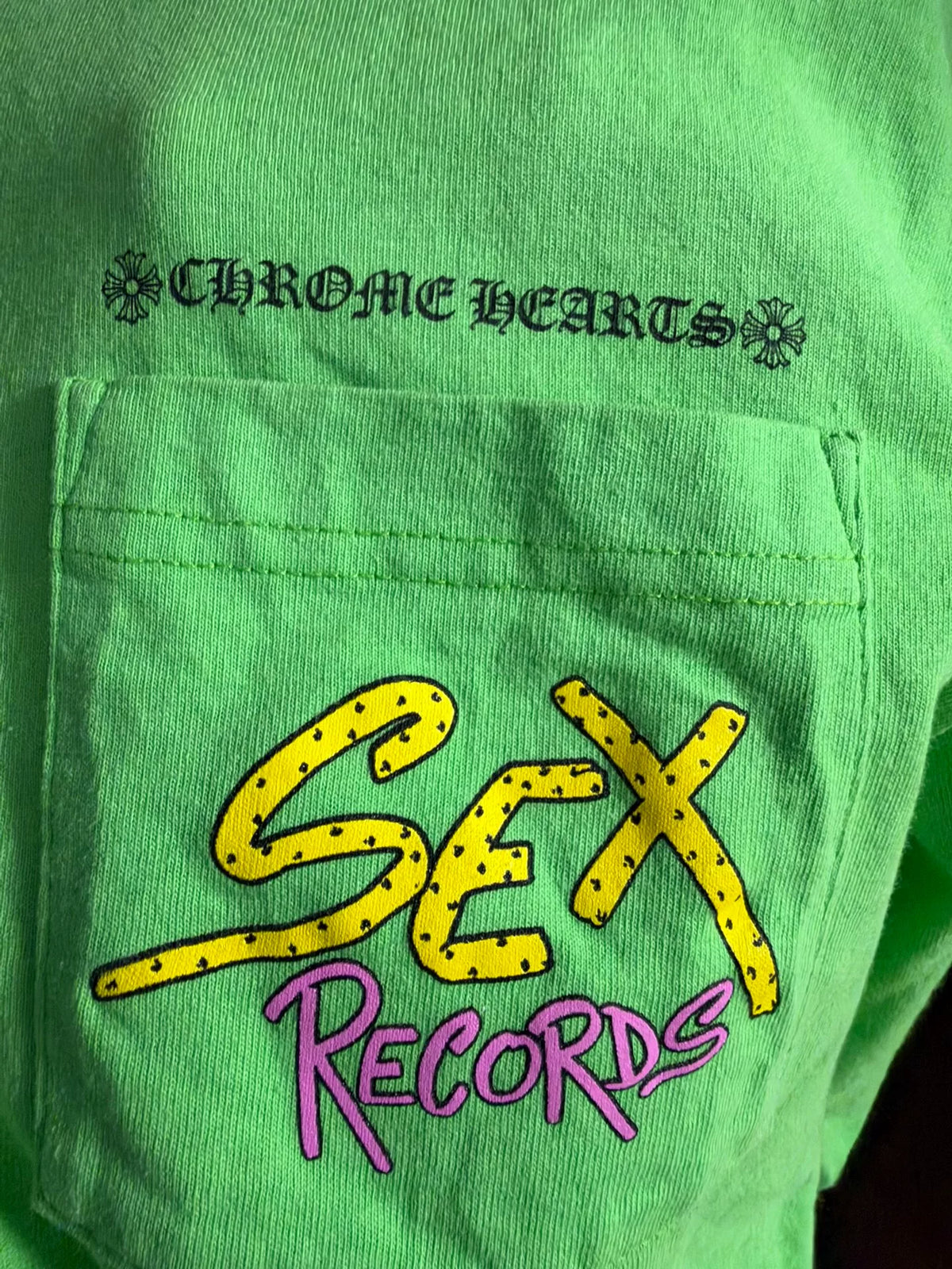 Chrome Hearts Green Graffiti Long Sleeve Top