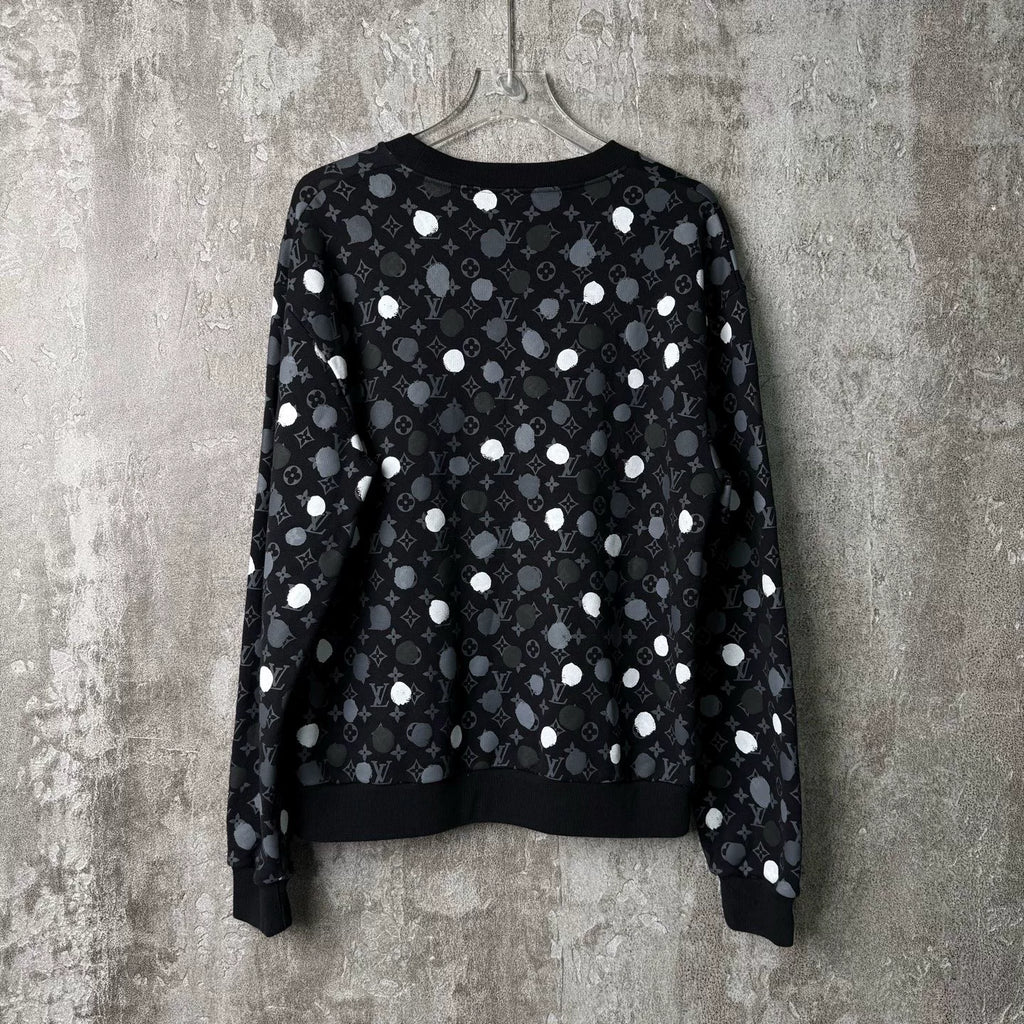 Louis Vuitton Black Polka Dot Print Sweatshirt