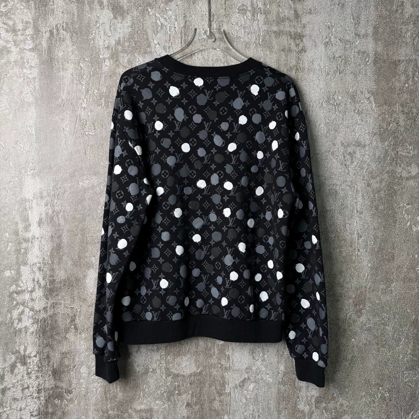 Louis Vuitton Black Polka Dot Print Sweatshirt