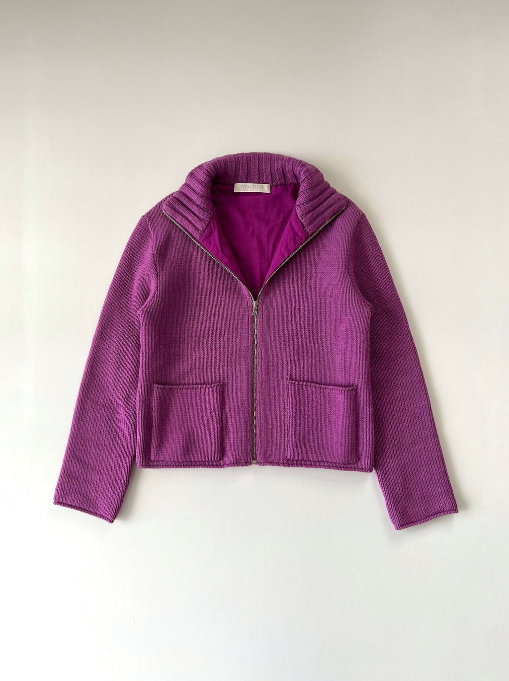 Miu Miu AW97 Turtleneck Zip-Up Knit Jacket