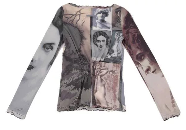 Jean Paul Gaultier Vintage Grey Portrait Top