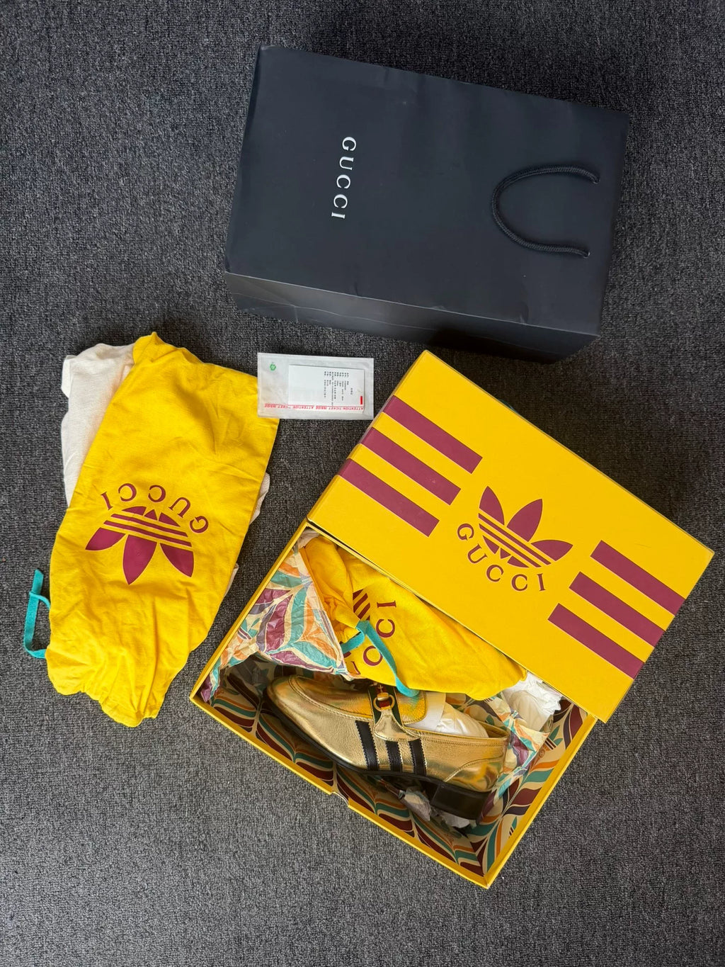 Gucci Adidas X Gold Clog Leather Loafers