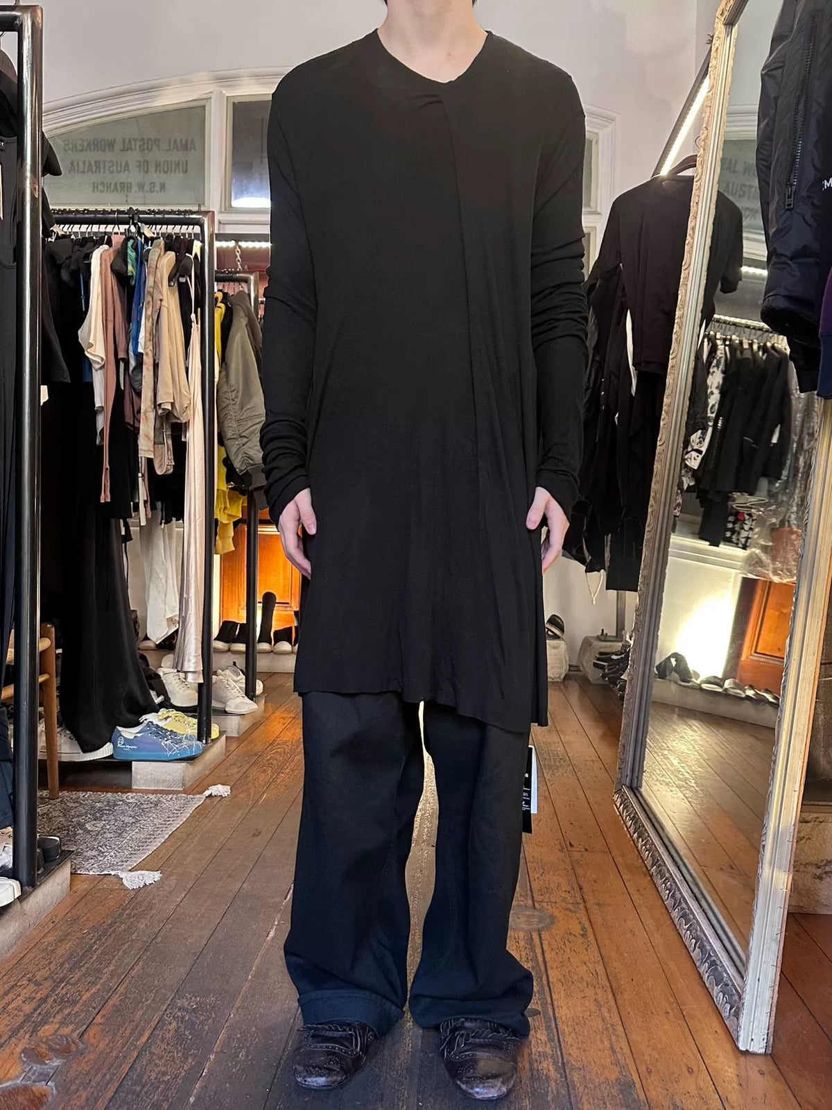 Julius Black Irregular Ribbed Sleeve 16Pre Quantums Viscose Silk Jacket
