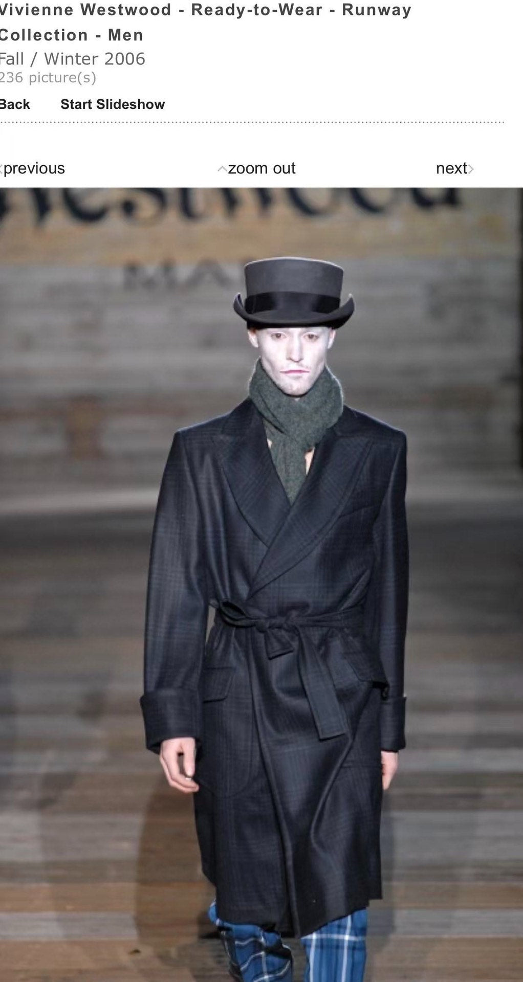Vivienne Westwood Dark Check Pattern "Queen of Punk" Coat