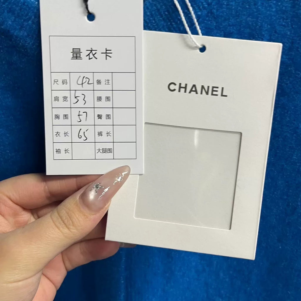 Chanel Blue Crew Neck Knit Sweater