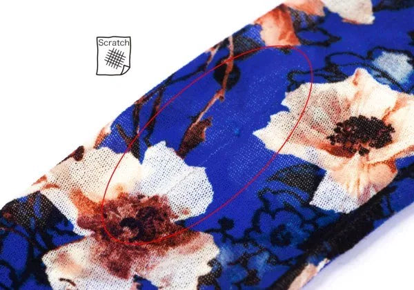 Jean Paul Gaultier Vintage Blue Nightingale Floral Mesh Top