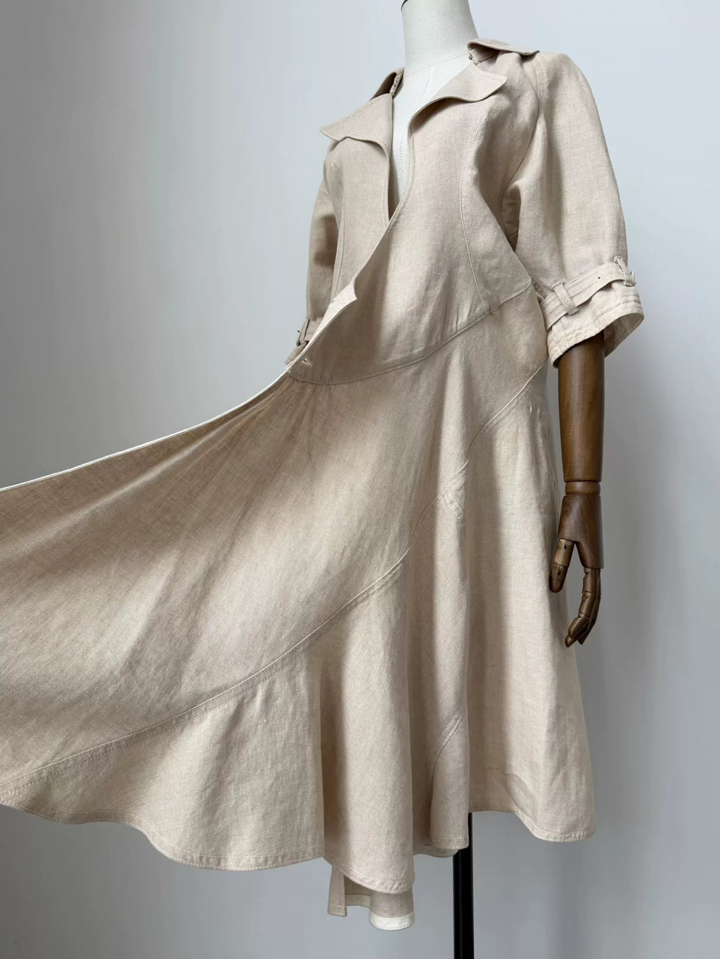 Junya Watanabe 2010 linen deconstructed trench coat dress
