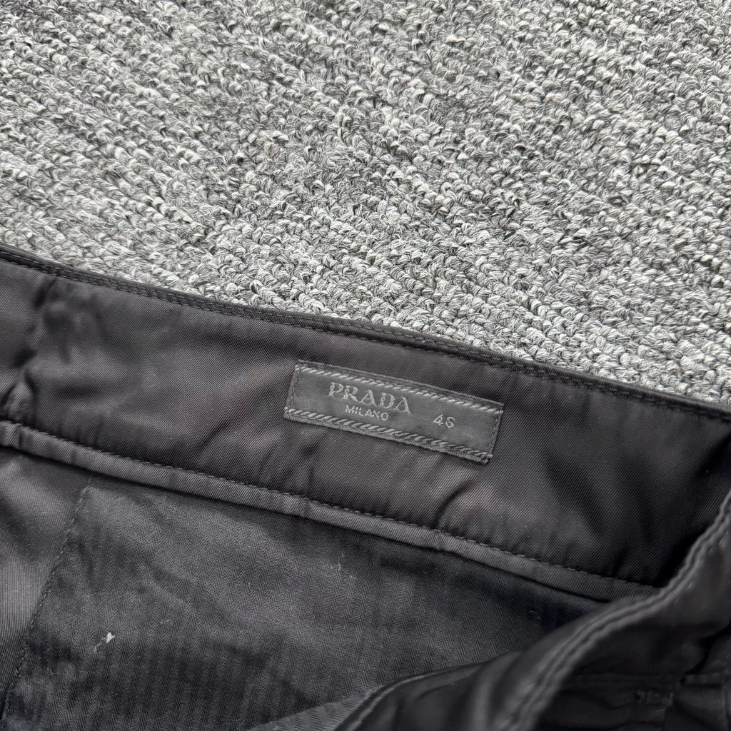 Prada Black Triangle Logo Nylon Shorts