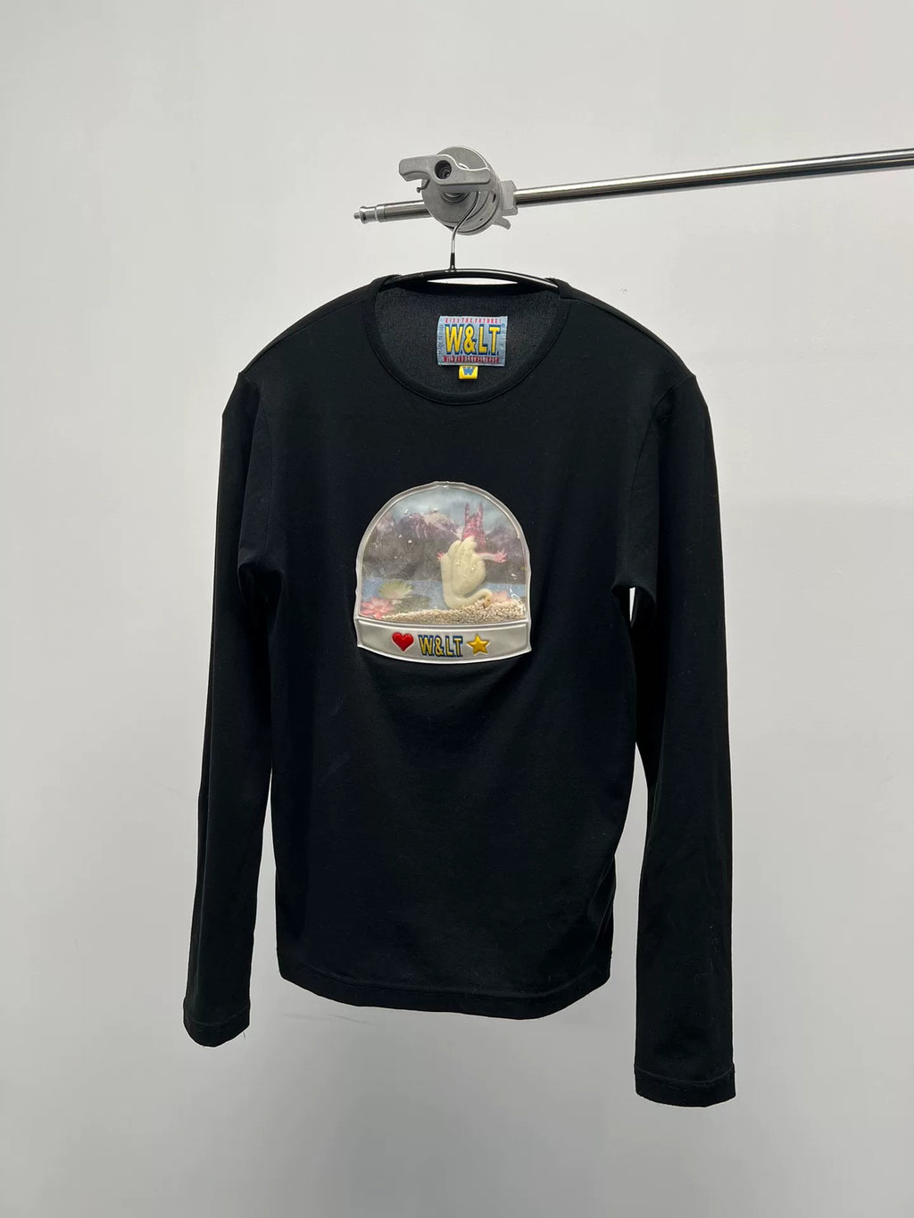 Walter Van Beirendonck Black Swan Print Long Sleeve T-Shirt