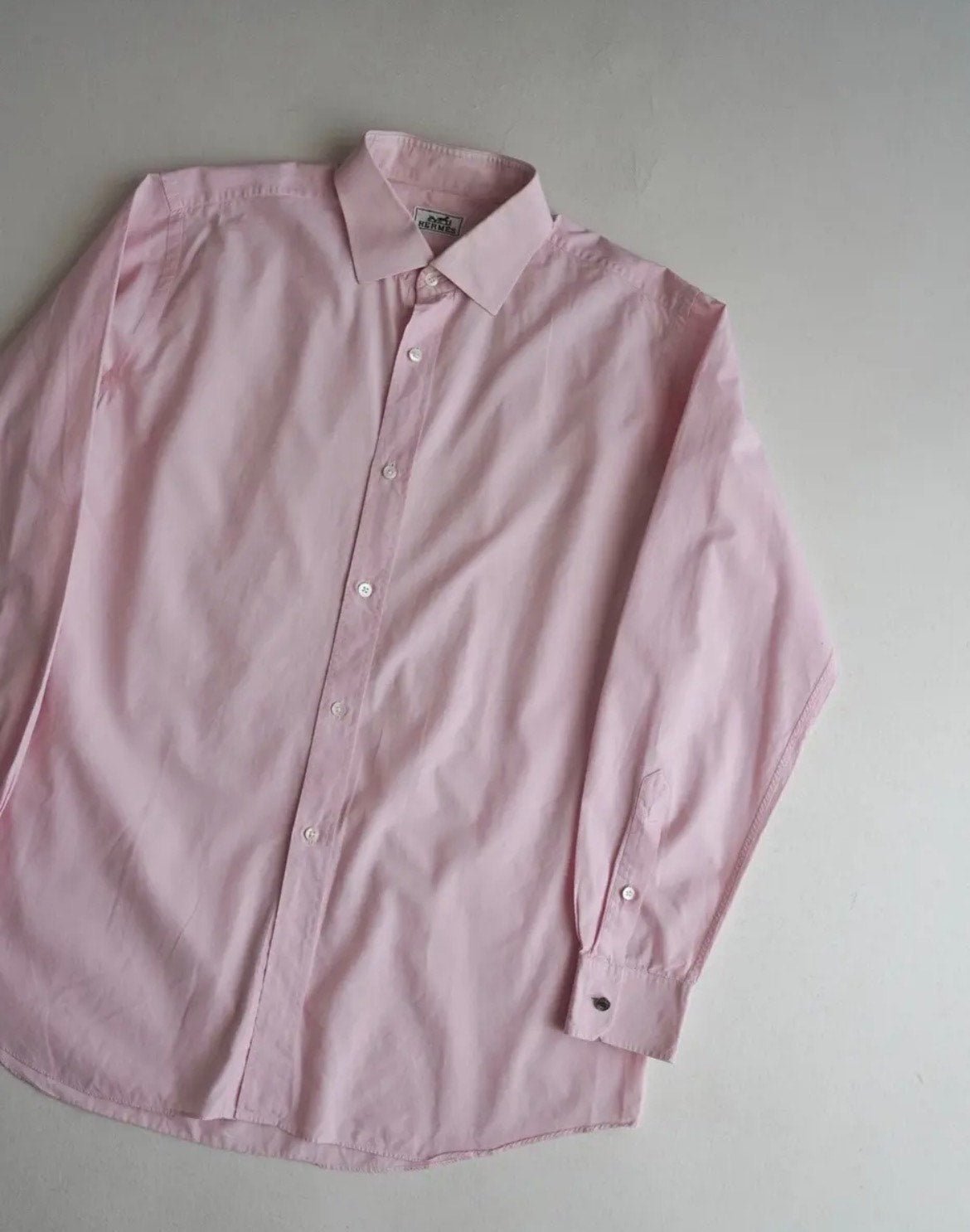HERMES Light Pink Oversized Long Sleeve Shirt