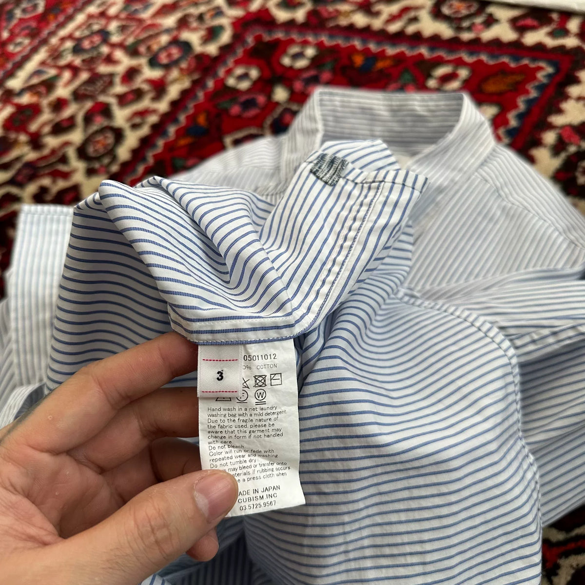 VISVIM 24SS B.D. SHIRT FR L/S Blue Striped Shirt