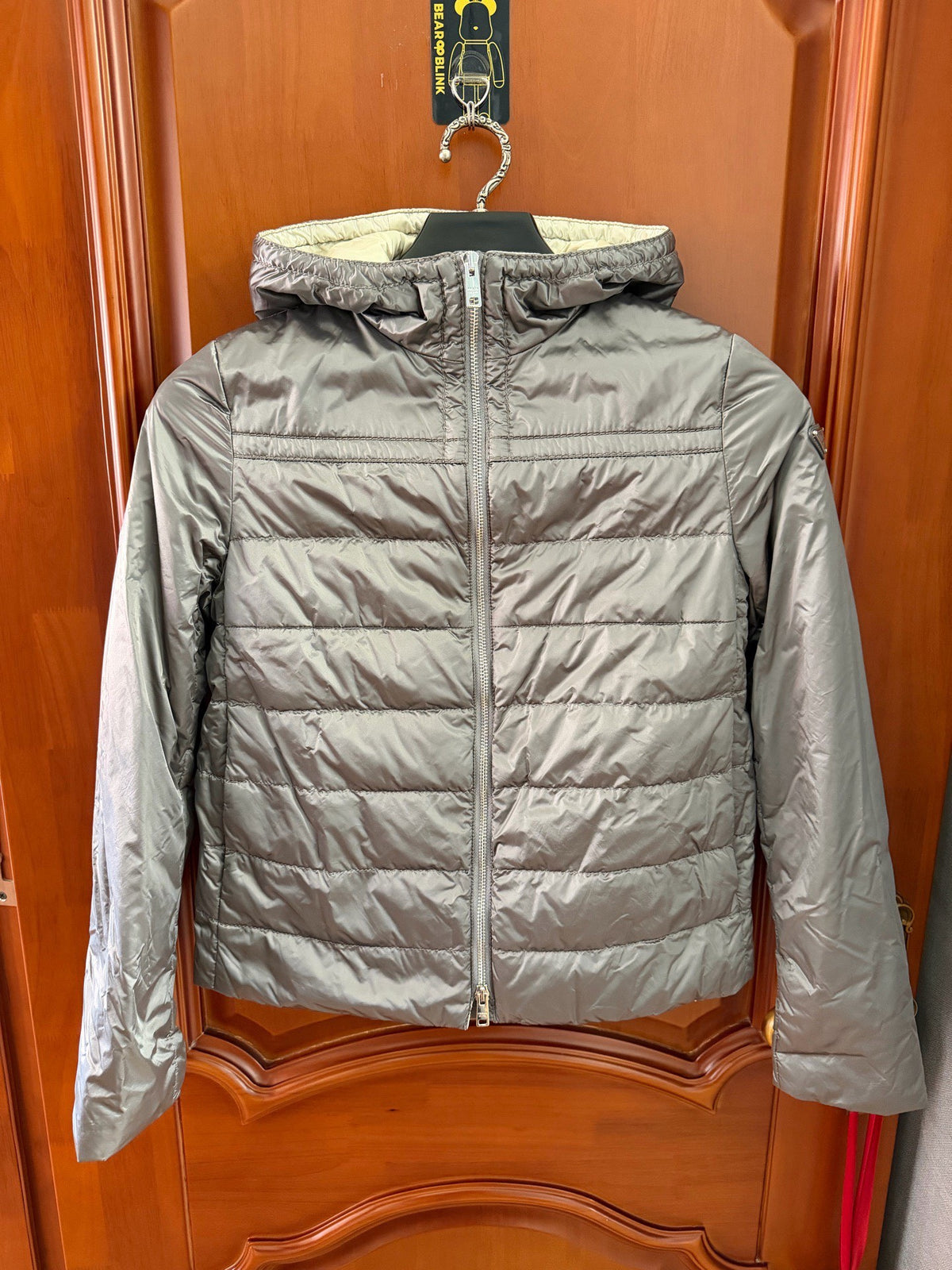 Prada Metal Triangle Logo Down Jacket