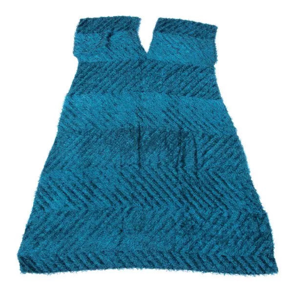 Issey Miyake Vintage Blue Faux Fur Pleated Dress