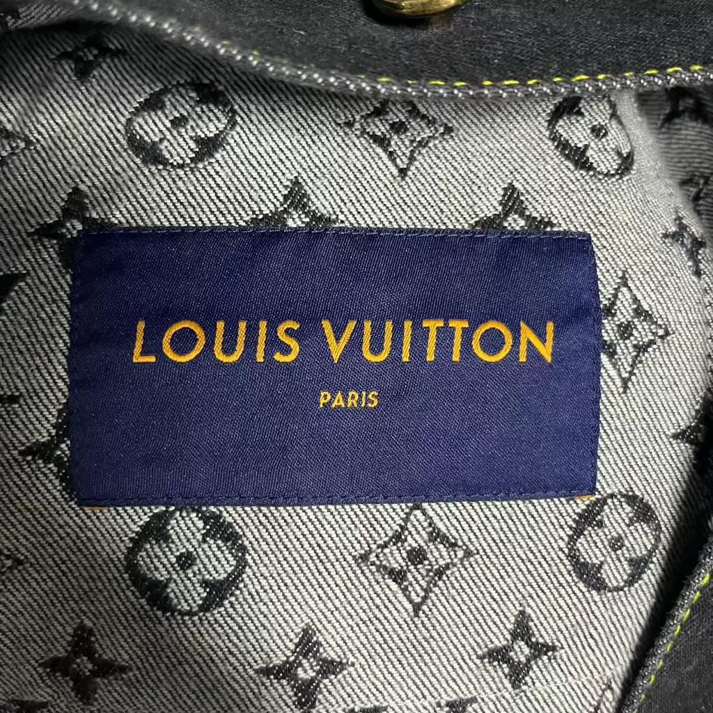 Louis Vuitton Black Deconstructed Monogram Denim Jacket