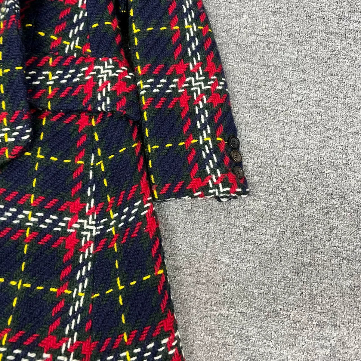Miu Miu Fur Plaid Coat