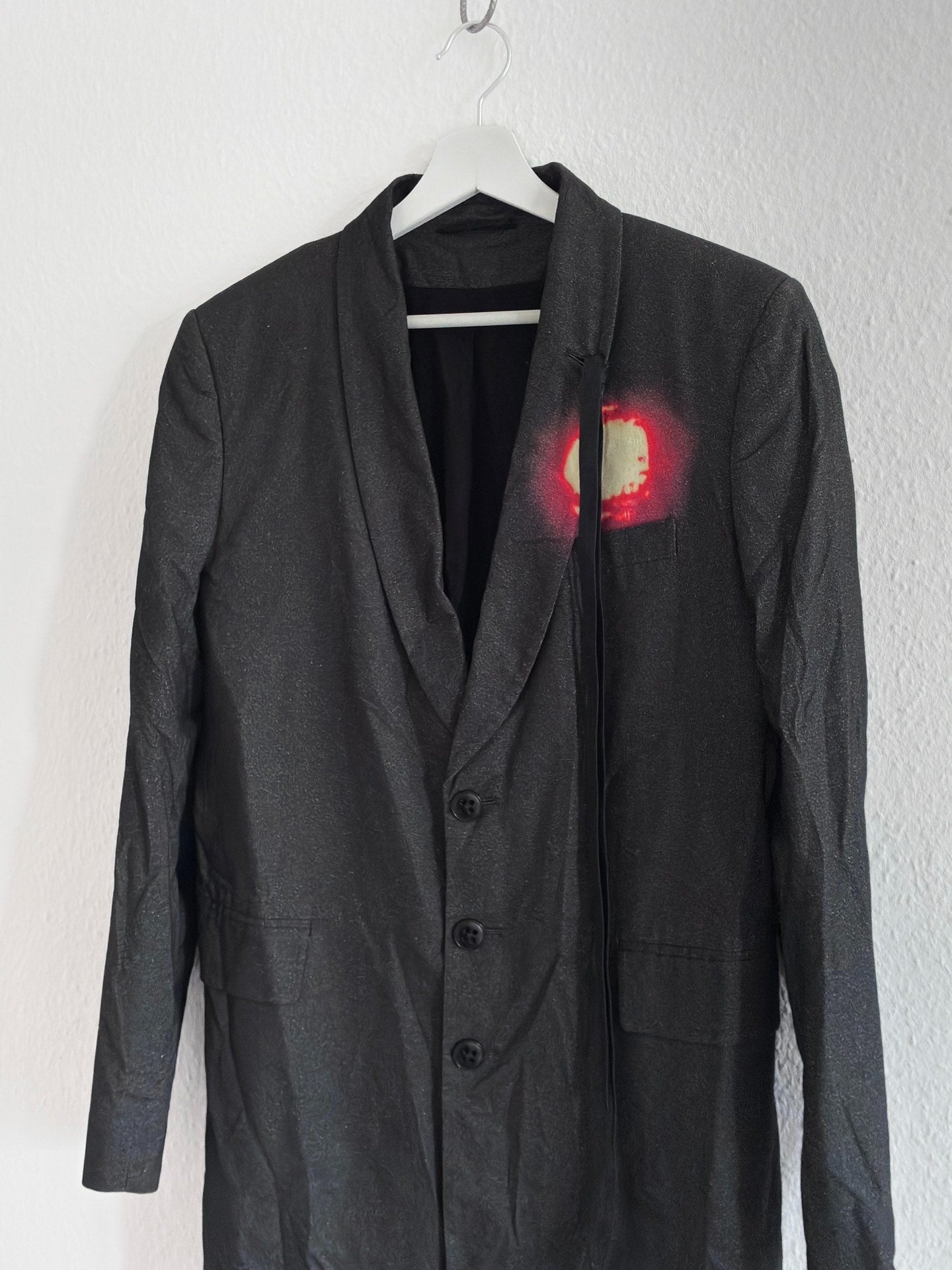 Ann Demeulemeester Ombre Heart Coat Ombre Felt Coat