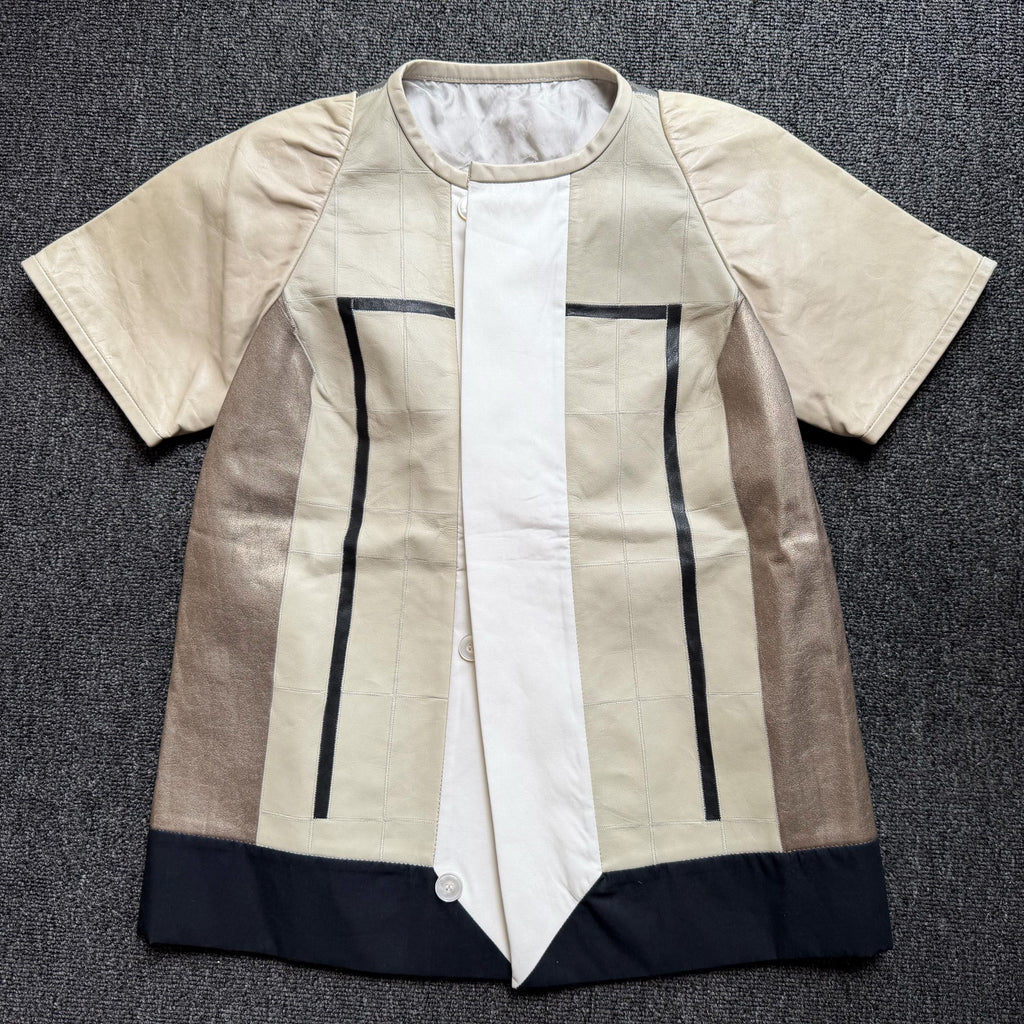 Rick Owens 12SS Leather Button T-Shirt Jacket
