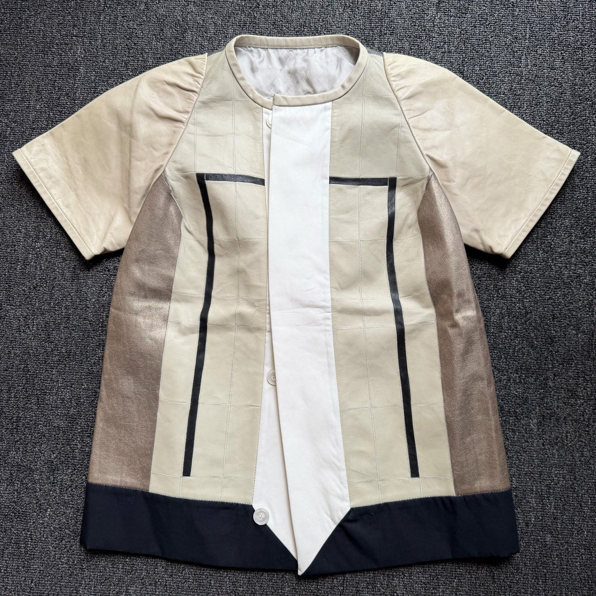 Rick Owens 12SS Leather Button T-Shirt Jacket