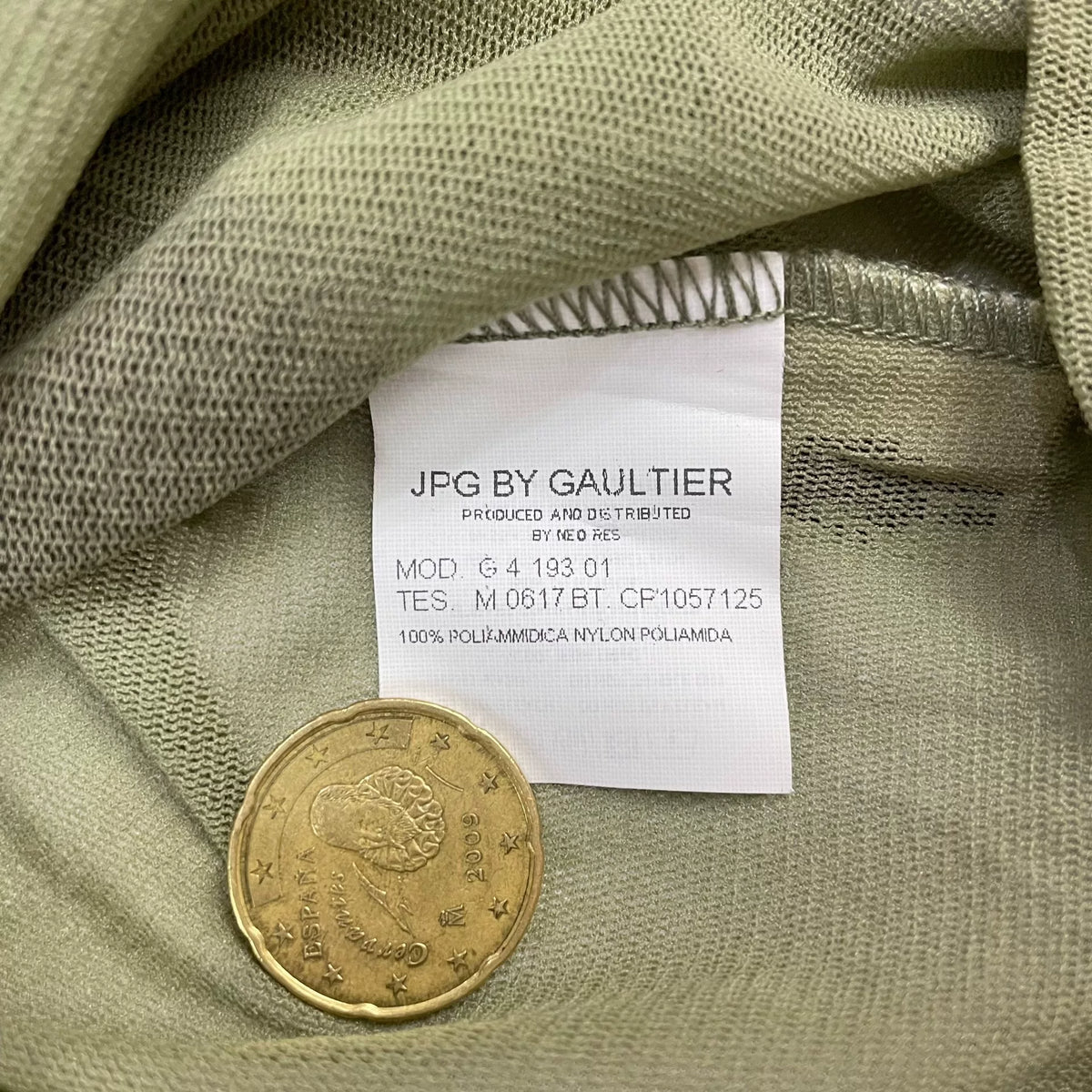 2003 Fall/Winter Jean Paul Gaultier Eye Print Elastic Mesh Turtleneck Long-Sleeve T-Shirt