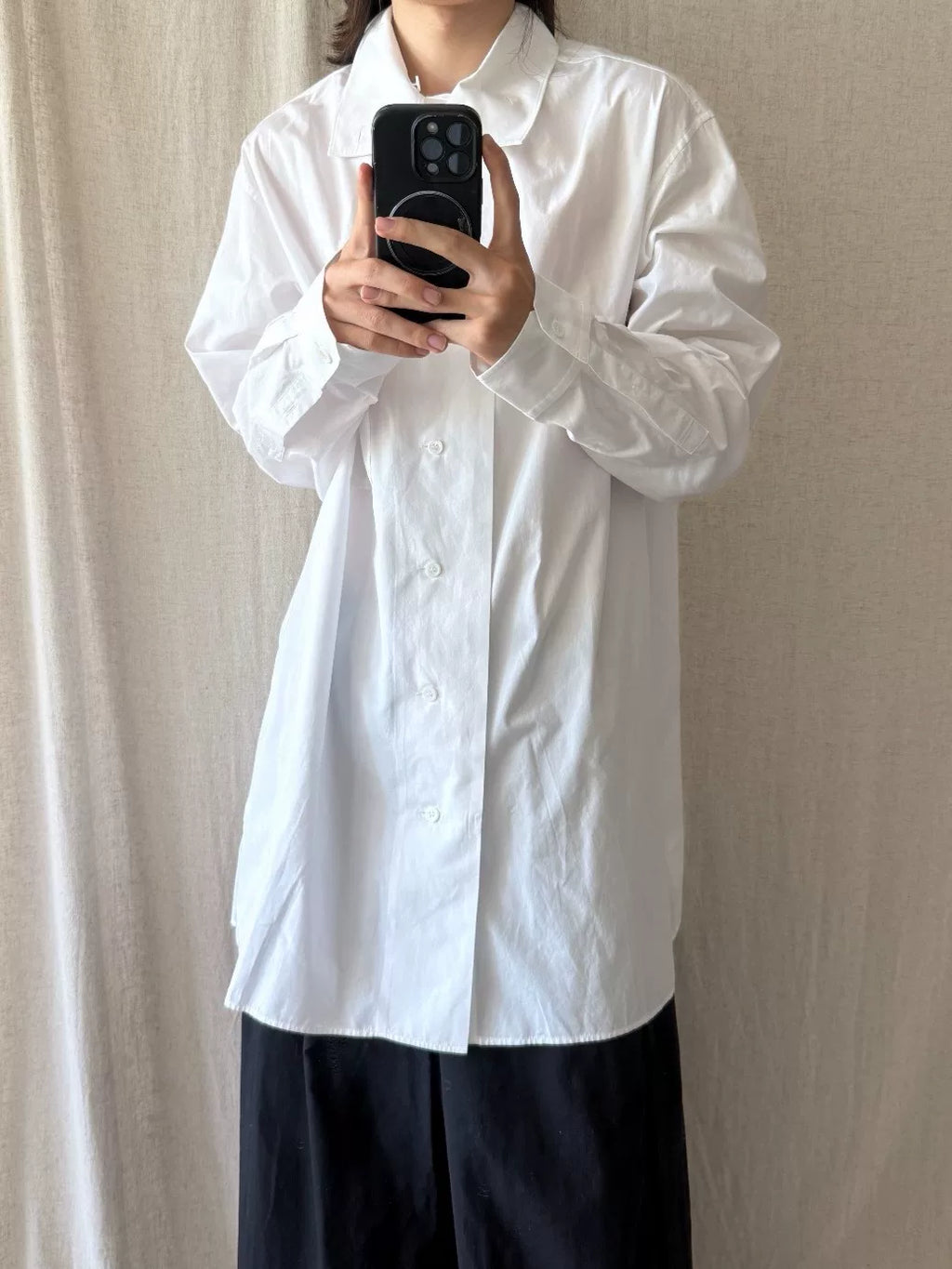 Yohji Yamamoto Stand-Collar Cotton Shirt