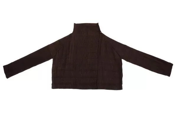 Issey Miyake Vintage Brown Pleated Top