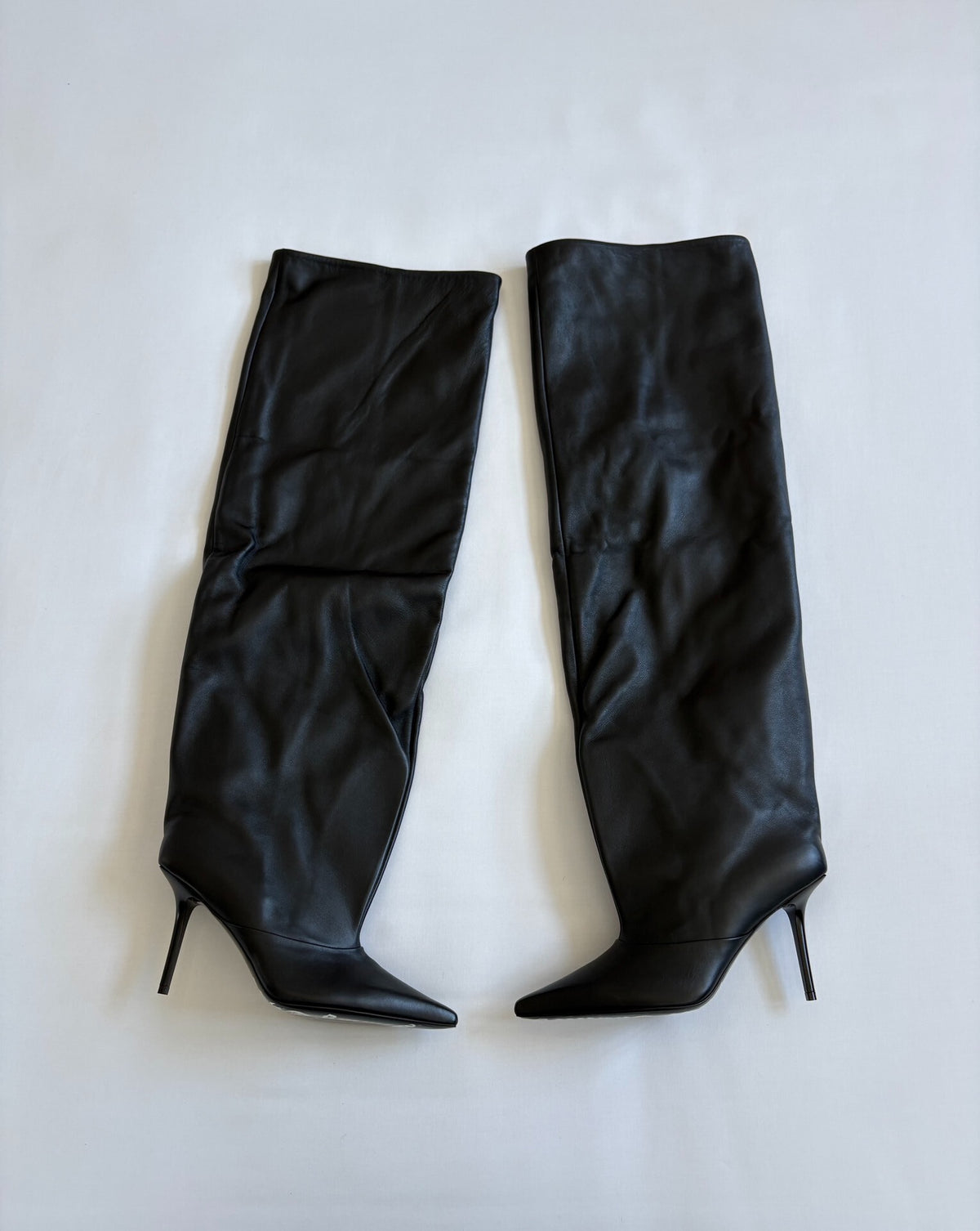 Jean Paul Gaultier X Jimmy Choo deconstructed irregular folding boots