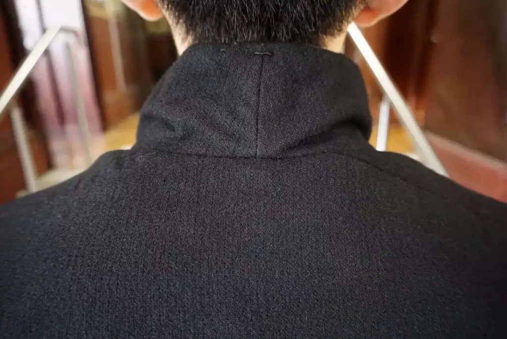 layer-0 W.H Black H-Shape Triple-Layer Wool Coat