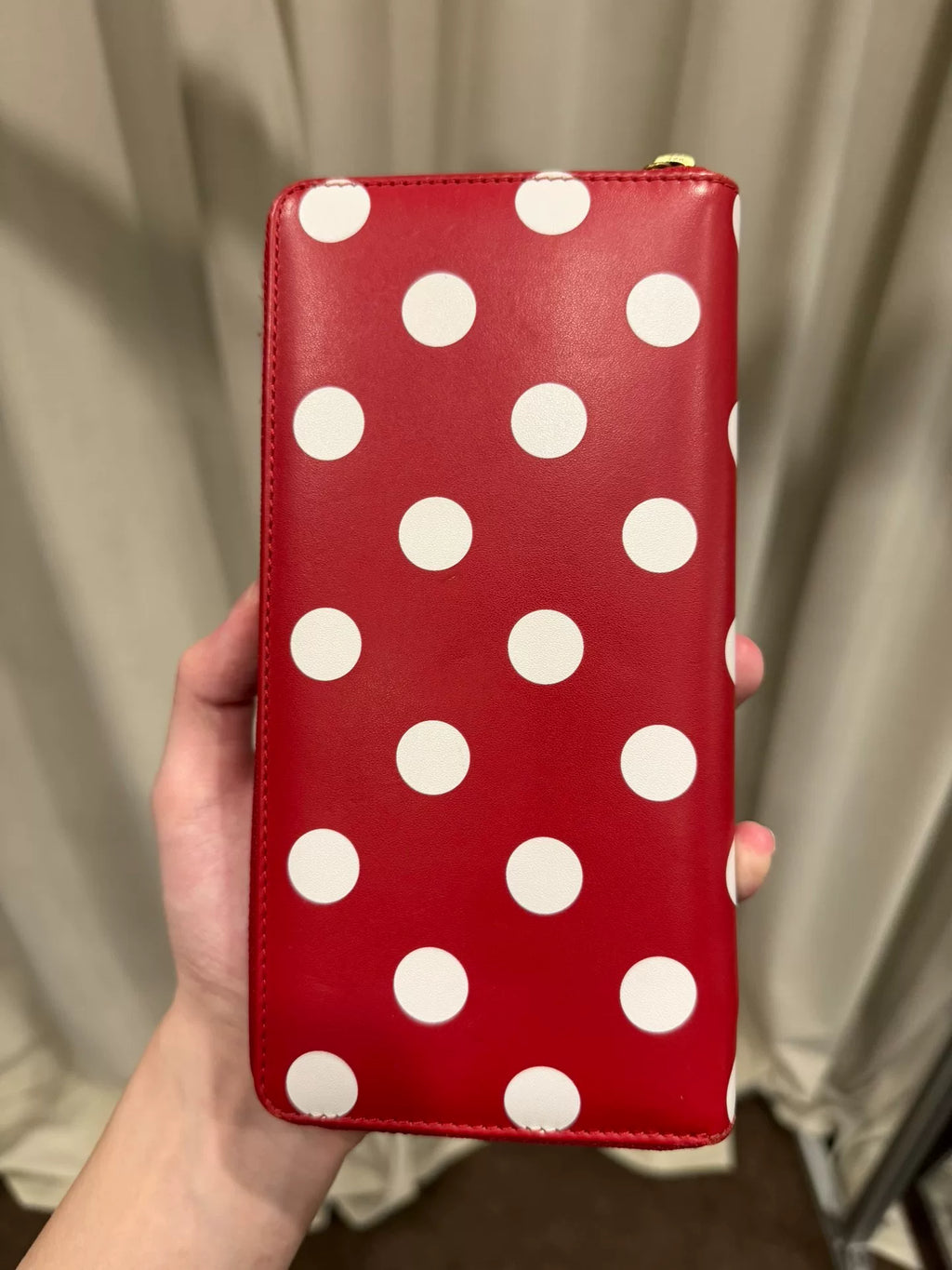 Comme des Garçons CDG red polka dot wallet