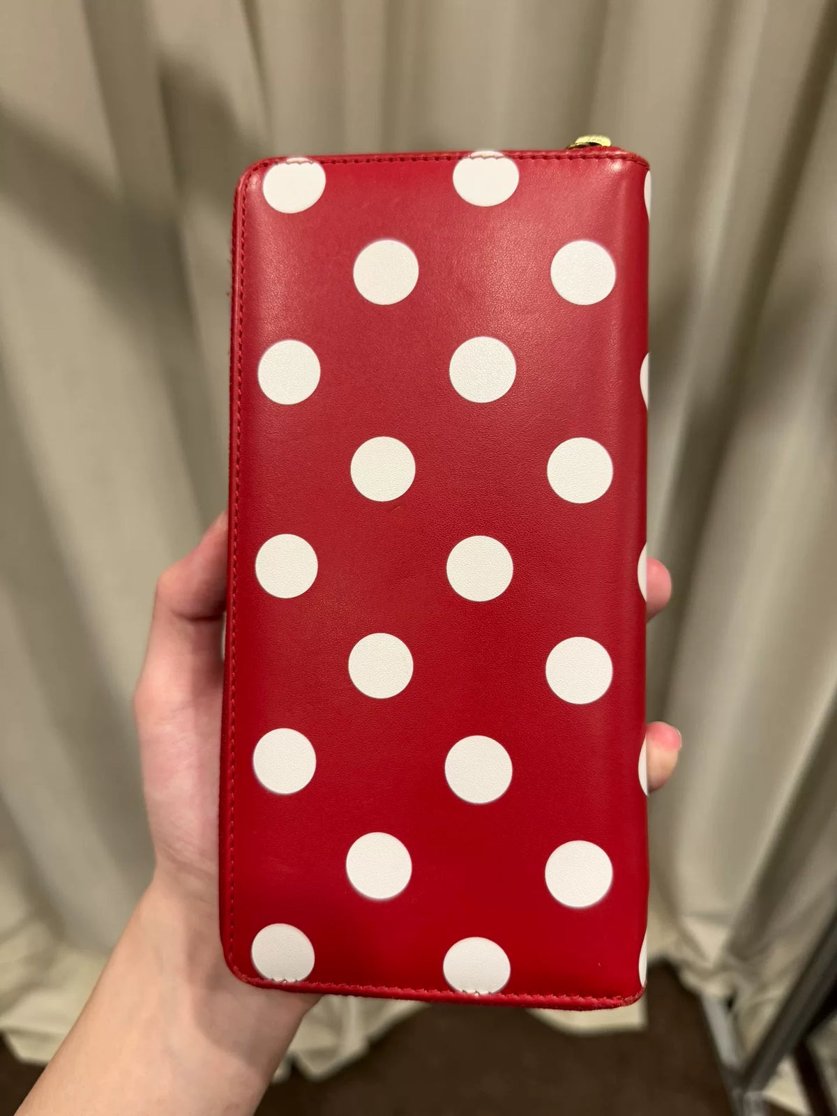 Comme des Garçons CDG red polka dot wallet