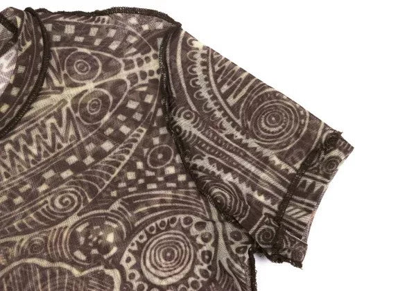 Jean Paul Gaultier Vintage Brown Floral Mesh Top