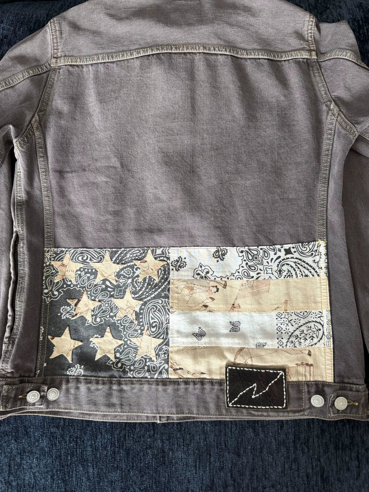 visvim AW18 FIL ICT 101 Jacket Damaged Black Flag Denim Washed Jacket