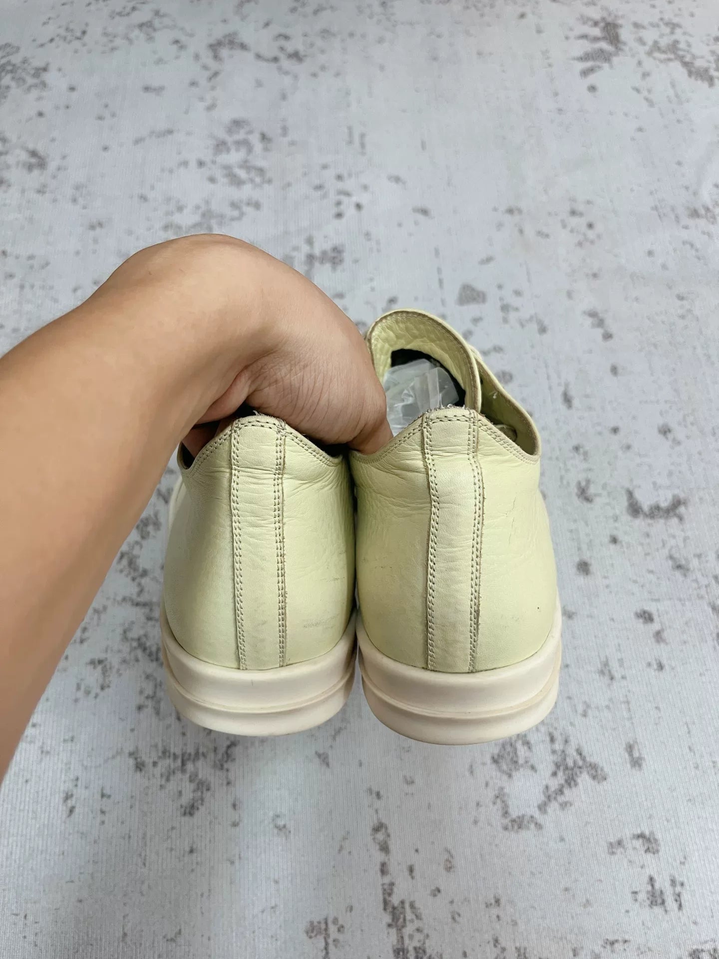 Rick Owens Main Line Leather Low-Top Sneakers
