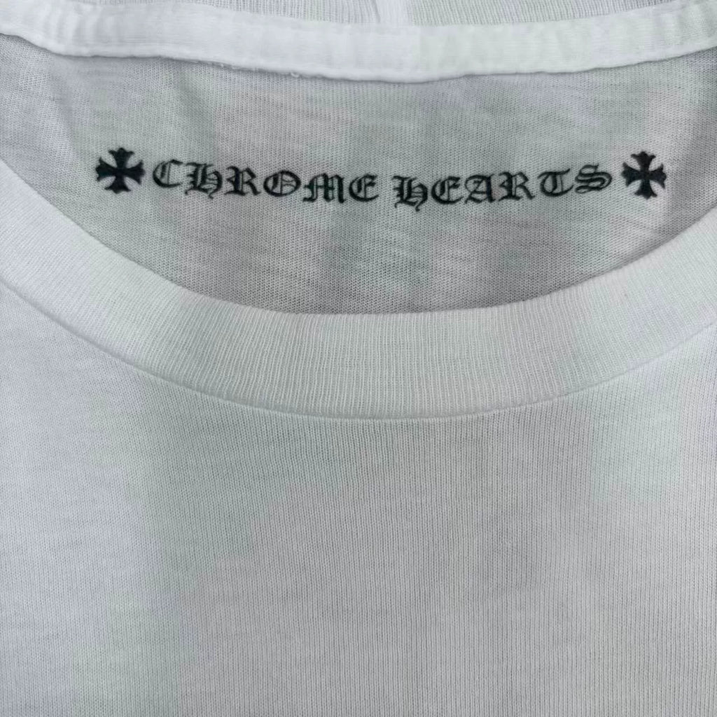 Chrome Hearts White Matty Boy T-bar Sanskrit Figure Graffiti Long Sleeve Top