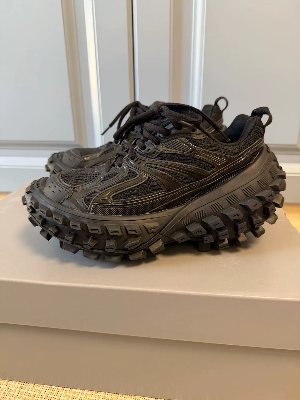 Balenciaga Black Defender Tire Sneakers