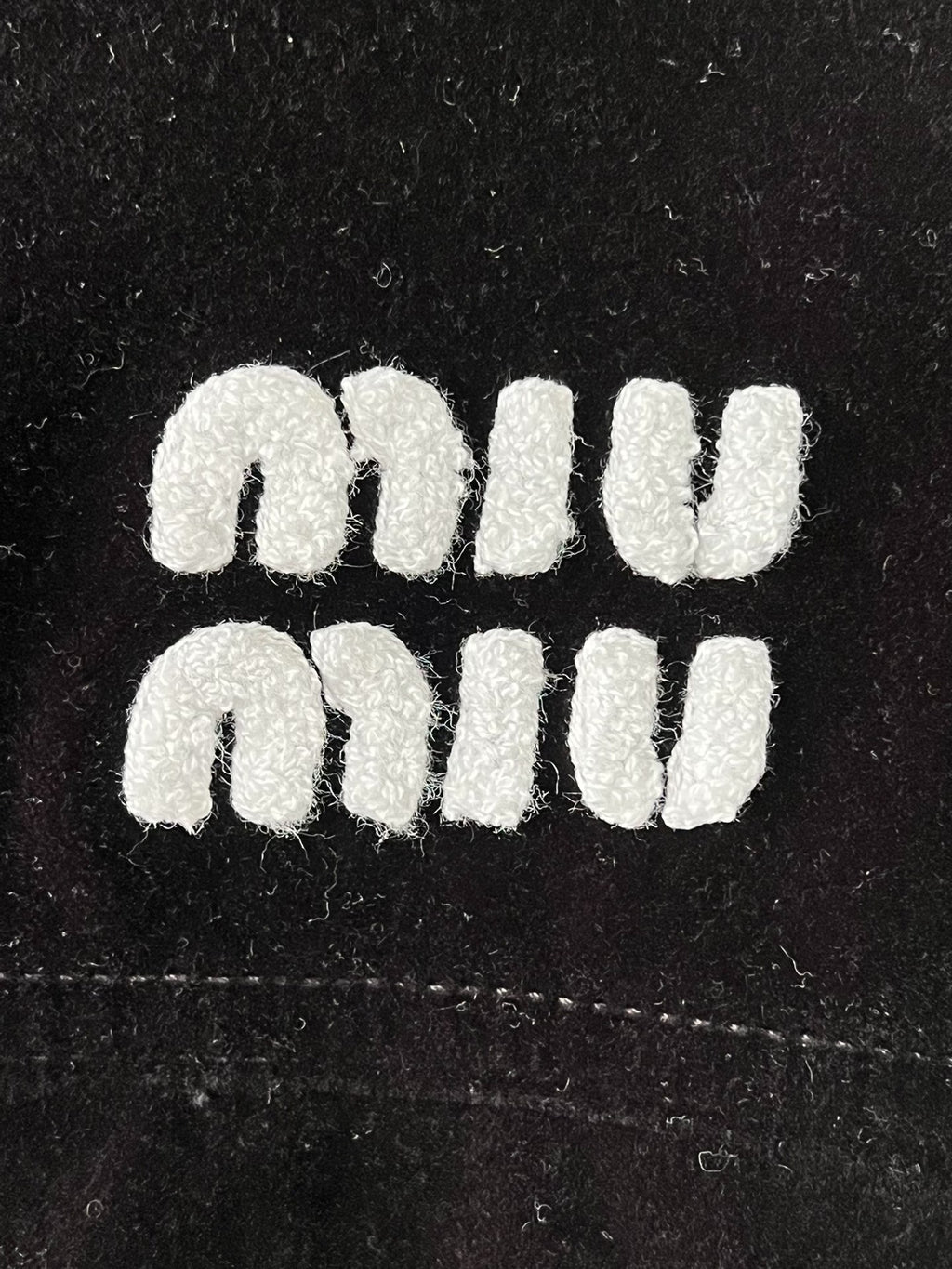 Miu Miu black velvet logo short jacket