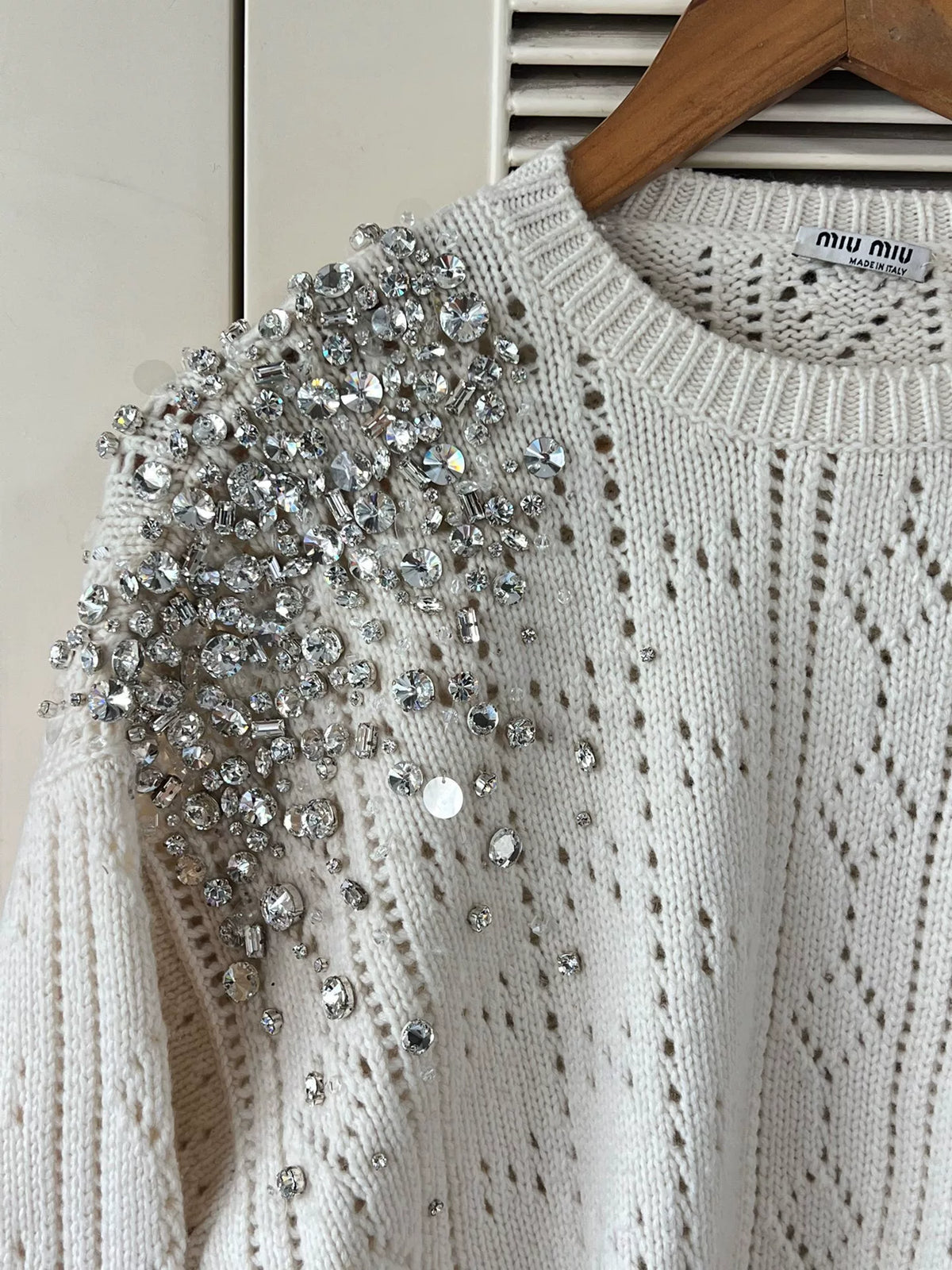 Miu Miu Knit Rhinestone Sweater