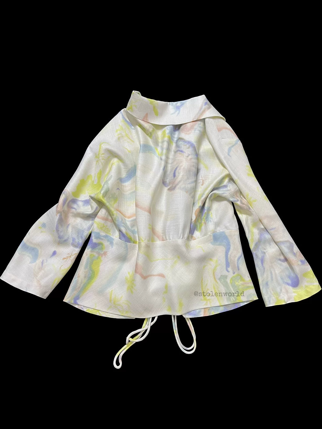 Issey Miyake 06SS Runway Oil Paint Drawstring Top - Devines