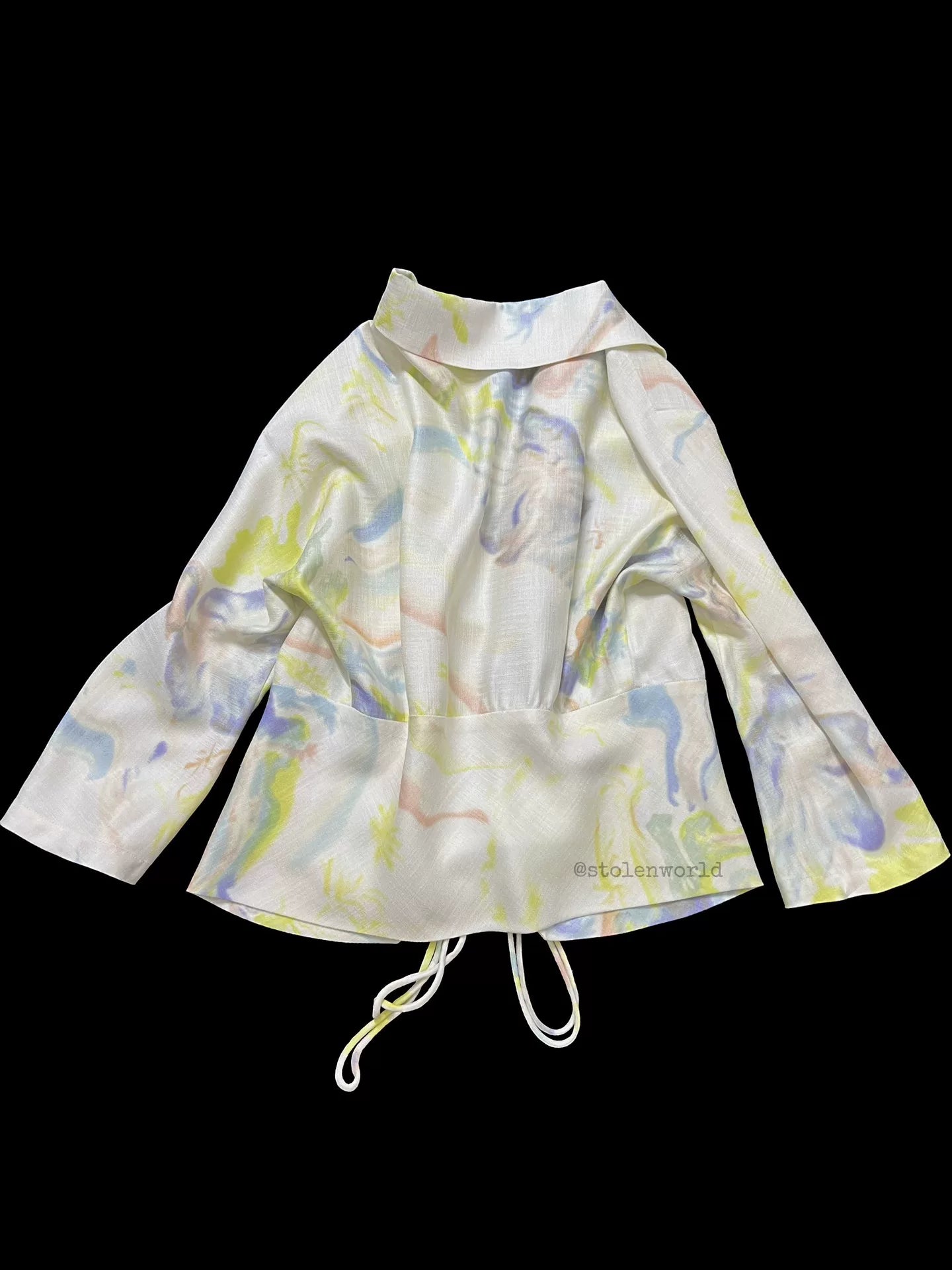 Issey Miyake 06SS Runway Oil Paint Drawstring Top - Devines