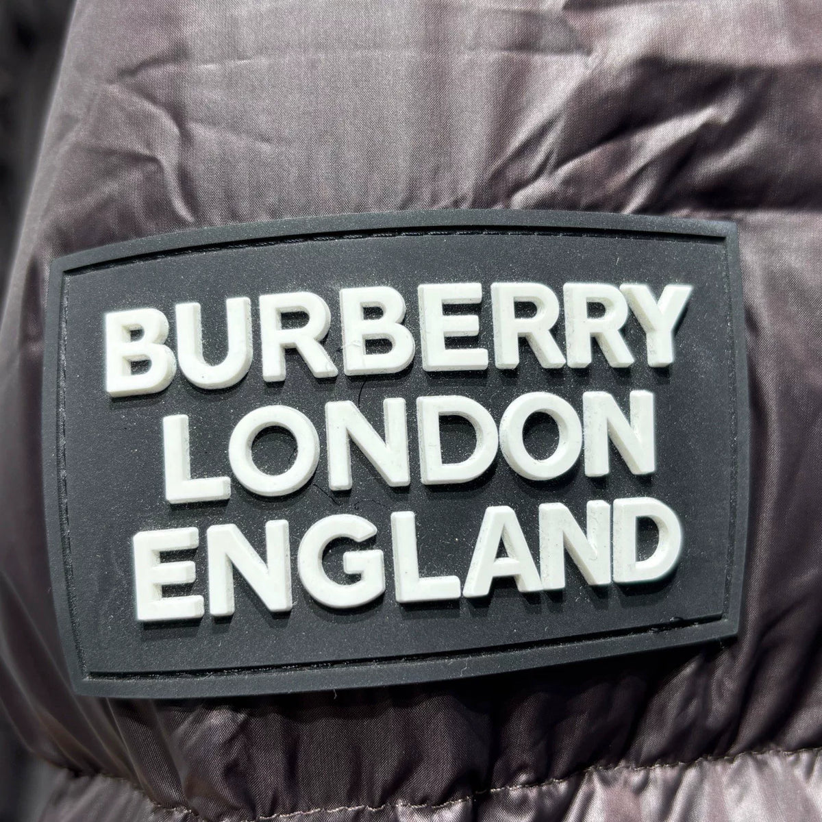 Burberry Black Brown Nylon Stand-Collar Zip-Up Puffer Jacket