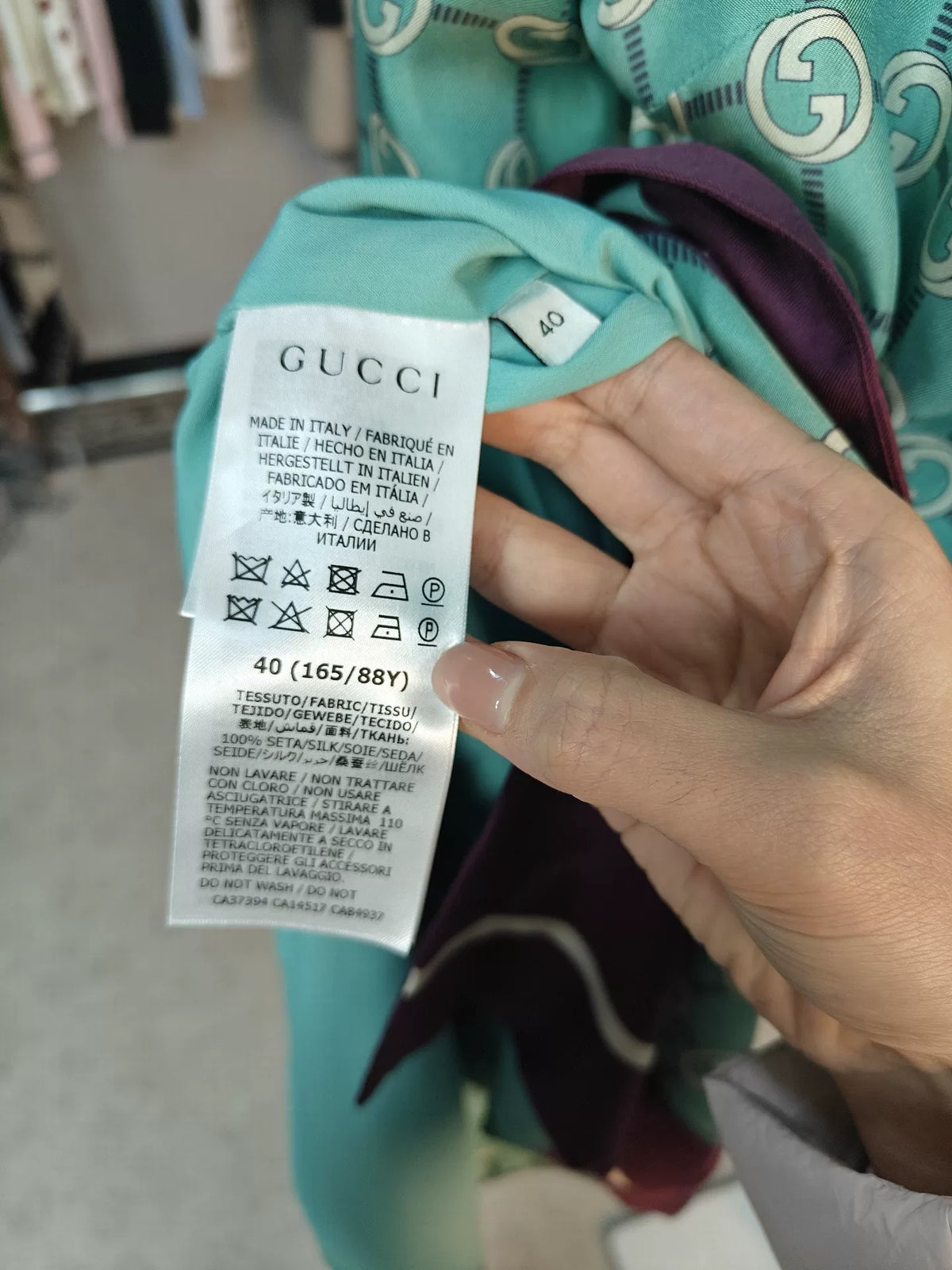 Gucci Green All-Over Logo Silk Dress