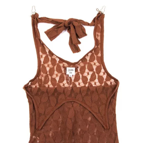 Jean Paul Gaultier Vintage Brown Cut-Out Floral Top
