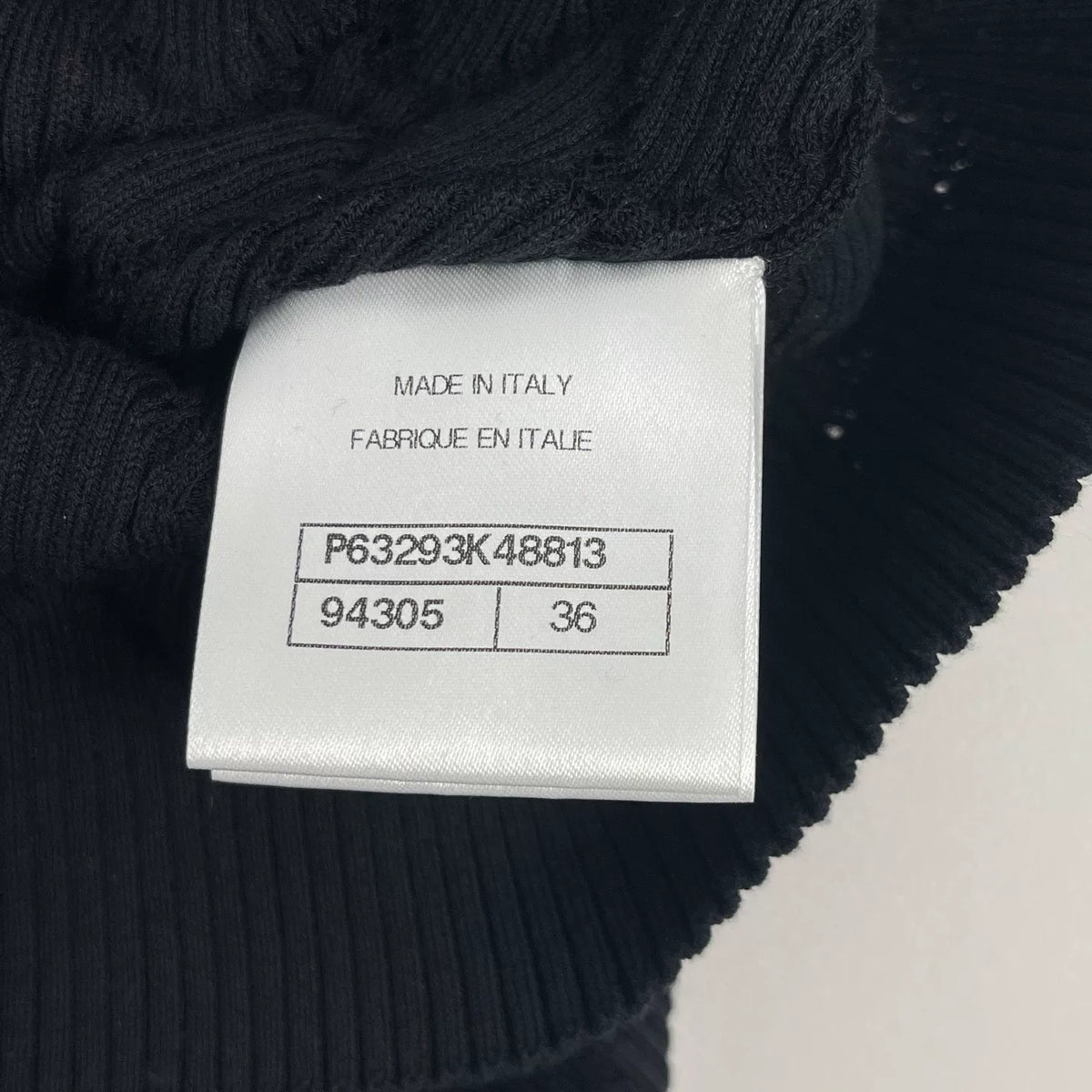 Chanel Quilted Logo Knit Long Sleeve Top