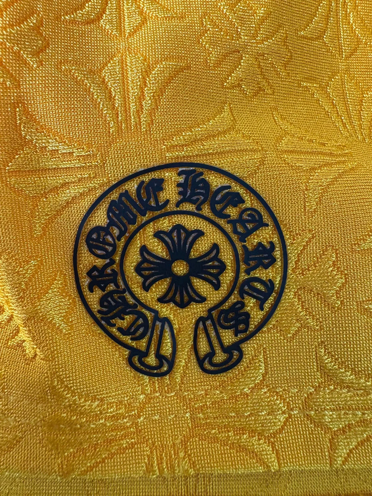 Chrome Hearts Yellow Cross Jacquard Horseshoe Print Pleated Skirt