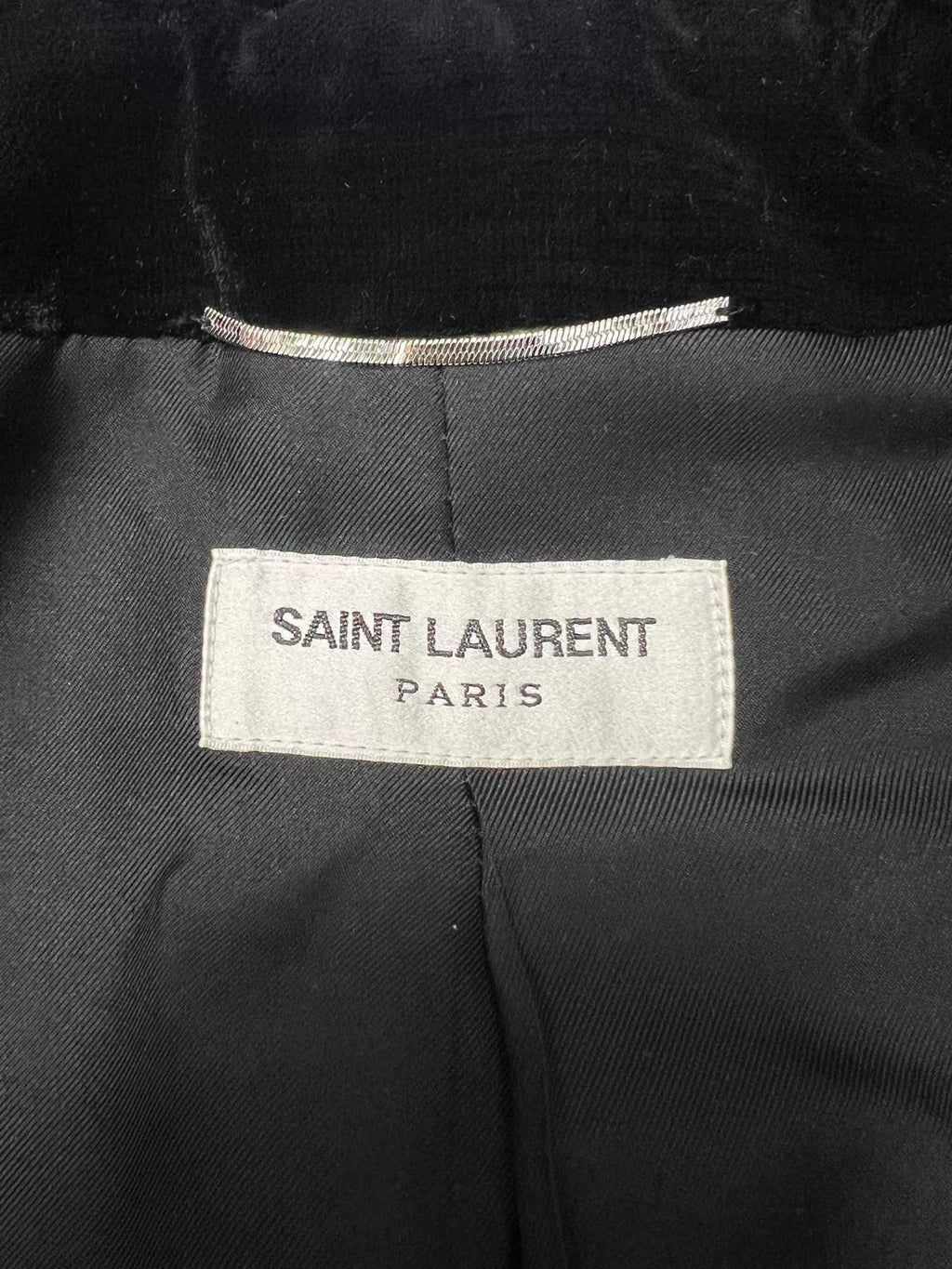 Saint Laurent 18FW Black Velvet Gold Embroidered Court Hooded Jacket